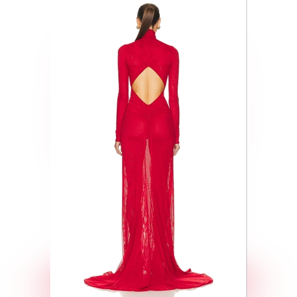 Mock Neck Cutout Evening Gown - Picture 4 of 10